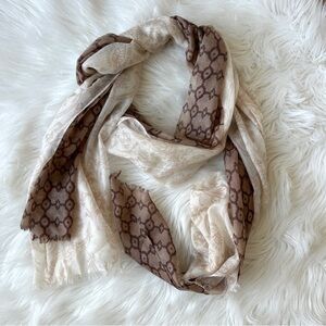 Captiva Cashmere Neutral Paisley & Geometric Print Wrap Scarf